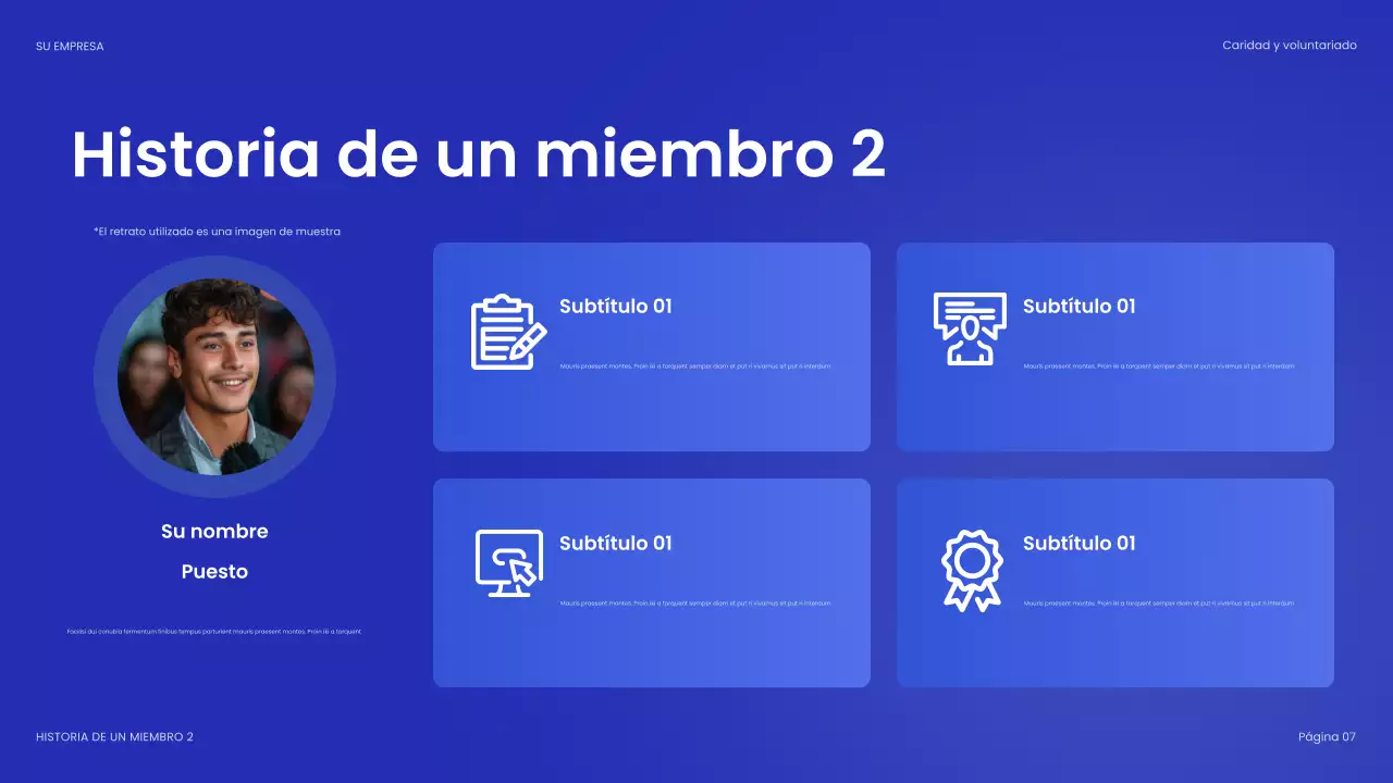 documento moderno de recaudación de fondos de color azul