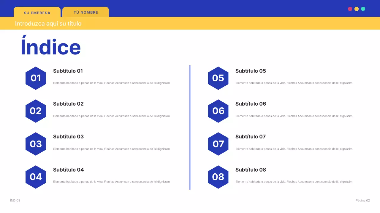 Documento de presentación de TI moderno y azul