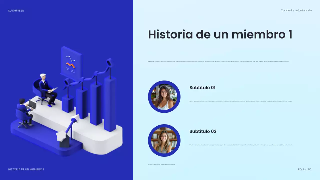 documento moderno de recaudación de fondos de color azul