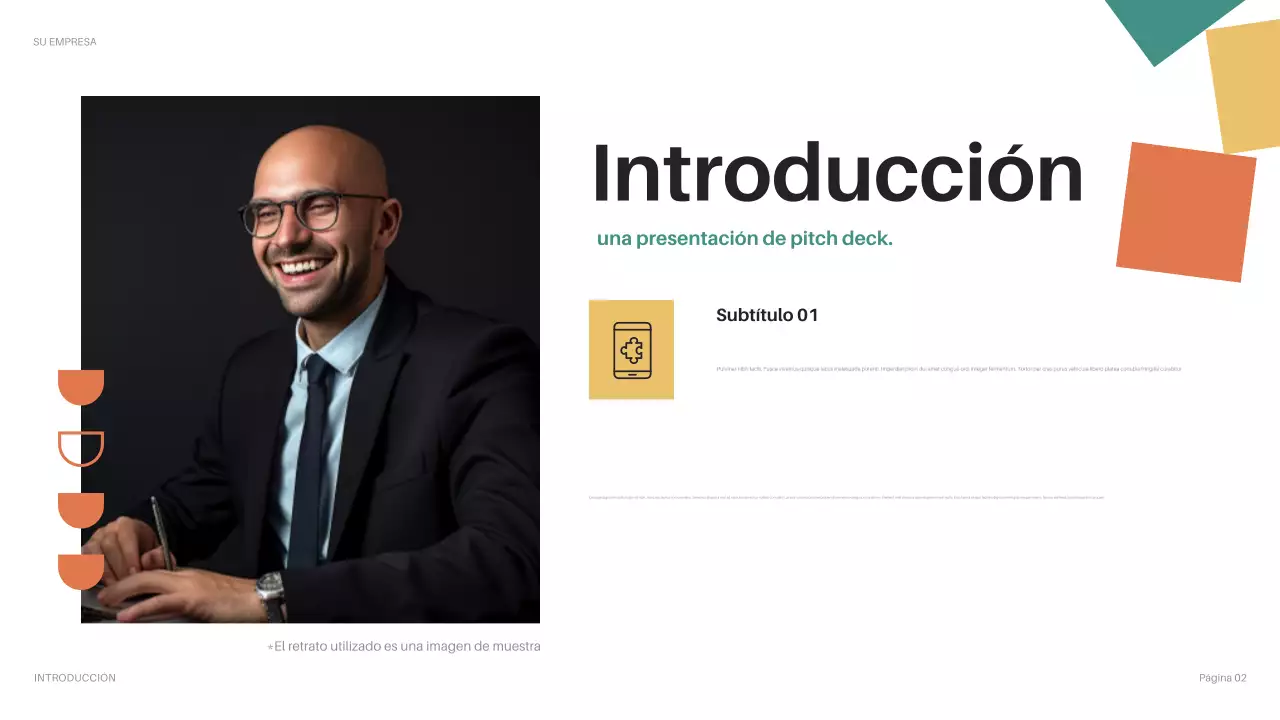 Presentación de empresa geométrica negra