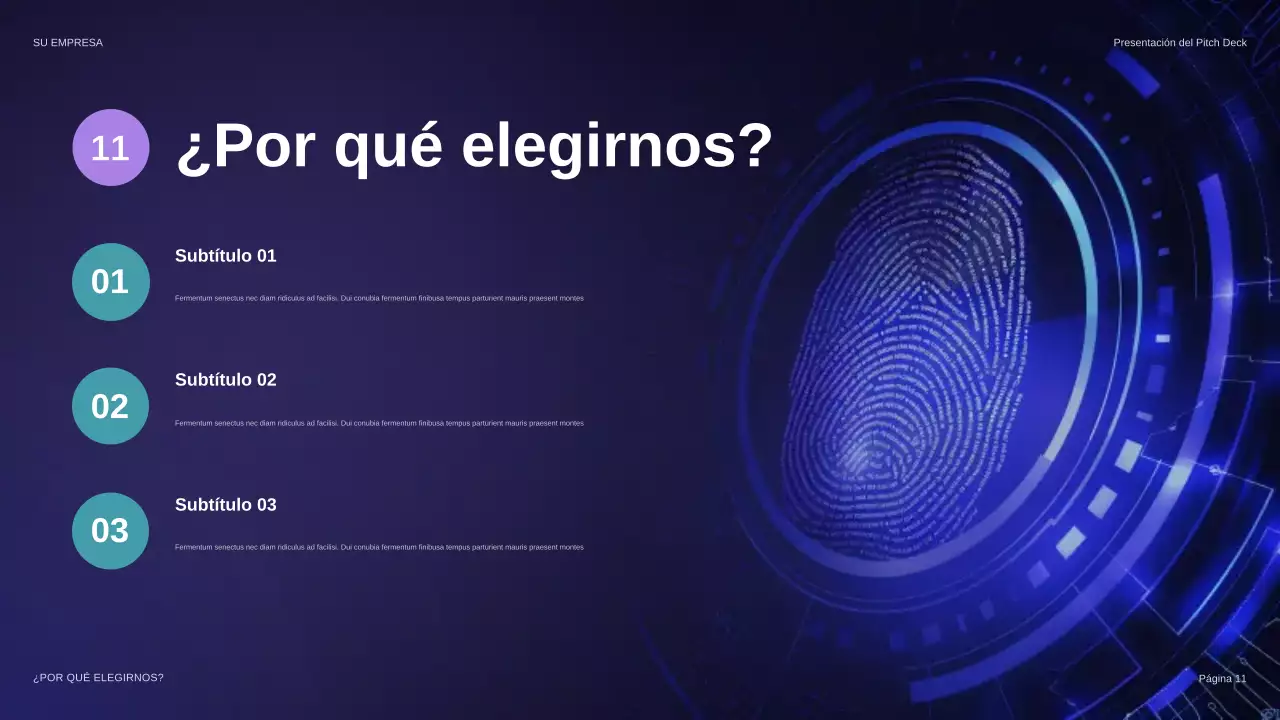 Presentación de seguridad futurista morada
