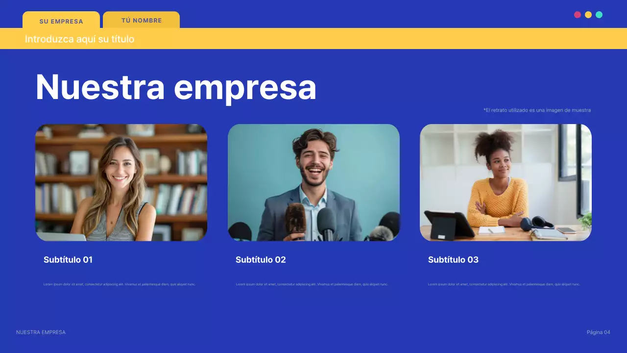 Documento de presentación de TI moderno y azul