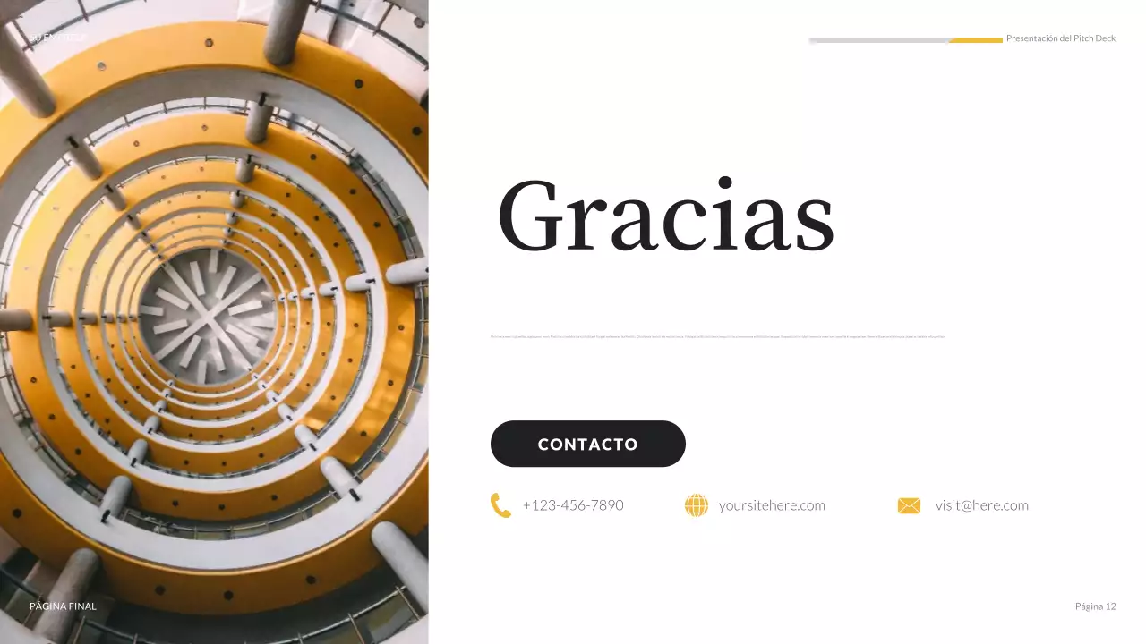 Presentación de medios modernos de color naranja