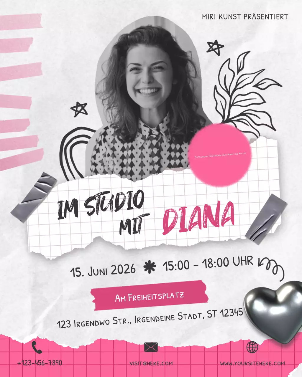 Ankündigung eines Pink Modern Art Events auf Instagram