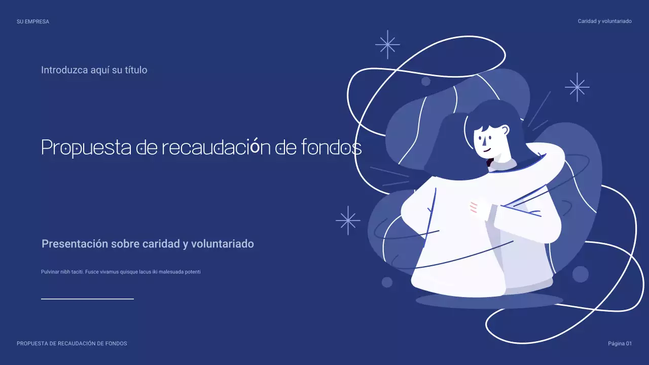 Presentación benéfica moderna azul