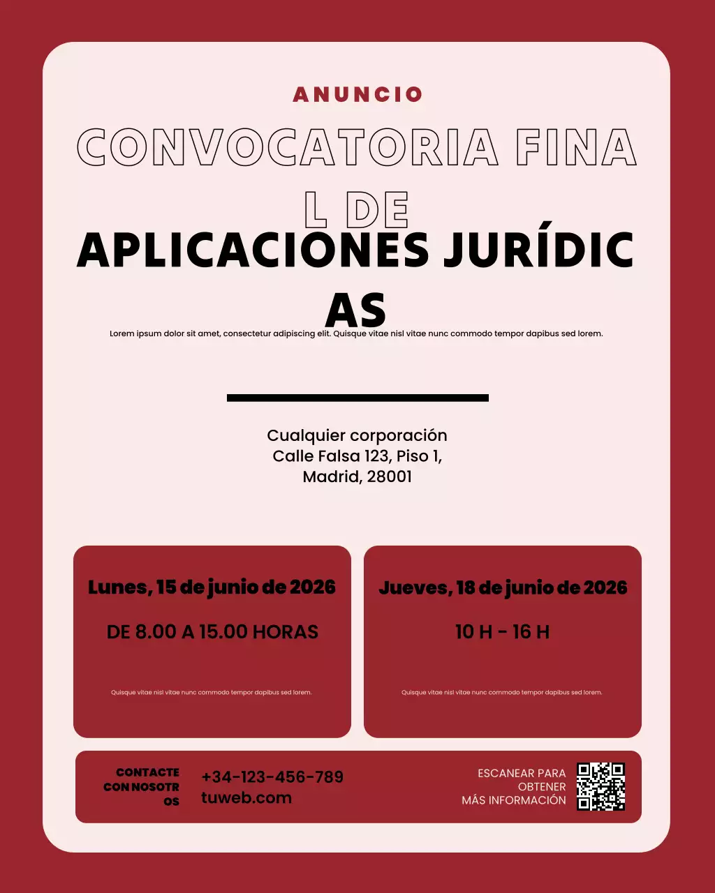 Anuncio de impuestos modernos de Red