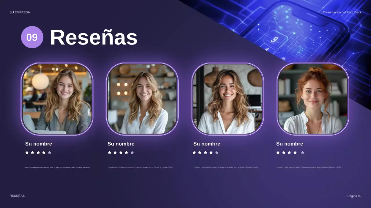 Presentación de seguridad futurista morada