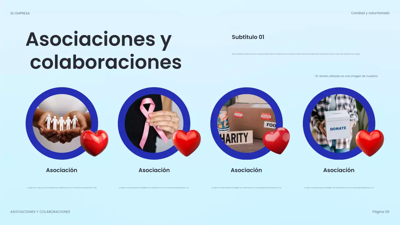 documento moderno de recaudación de fondos de color azul