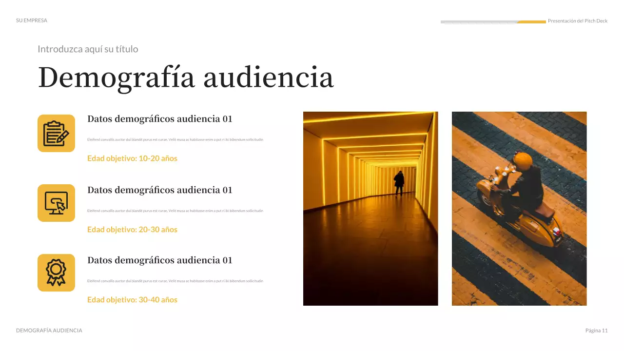 Presentación de medios modernos de color naranja