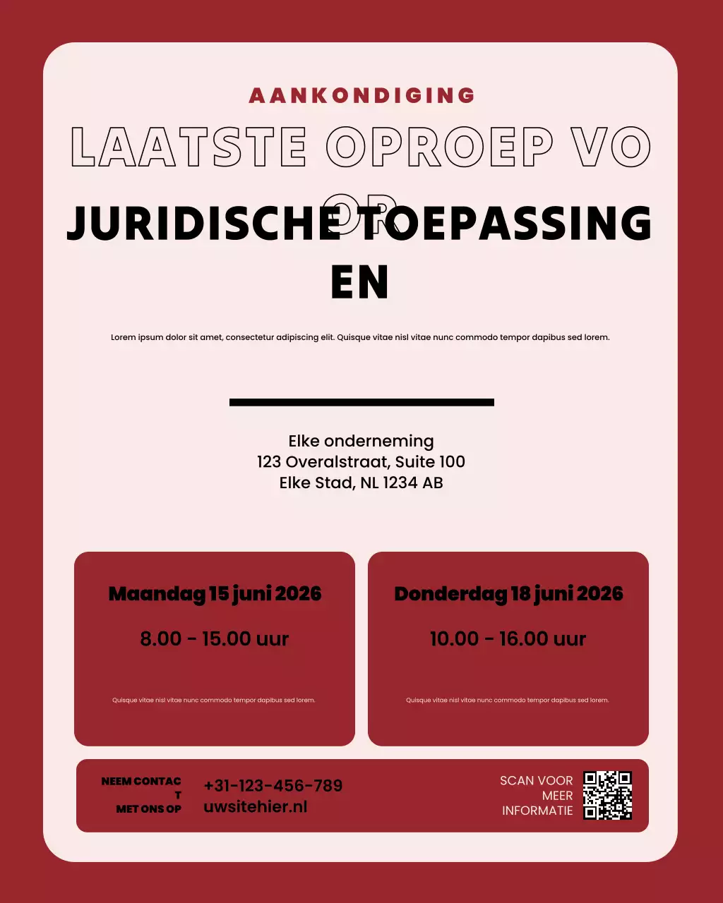 Rode moderne belastingaankondiging