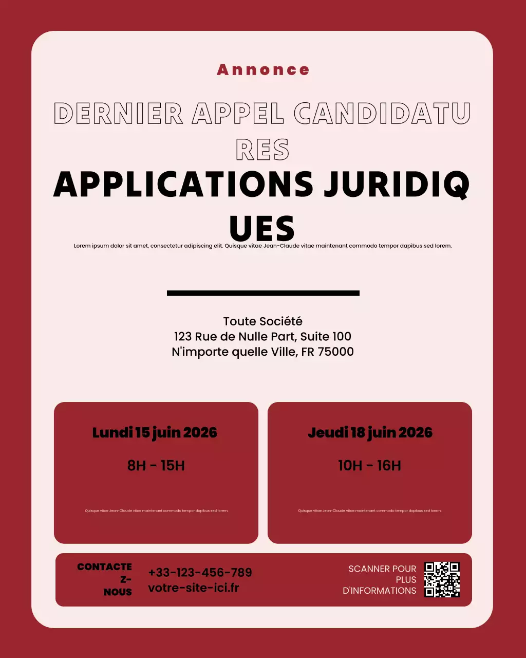 Annonce fiscale moderne rouge