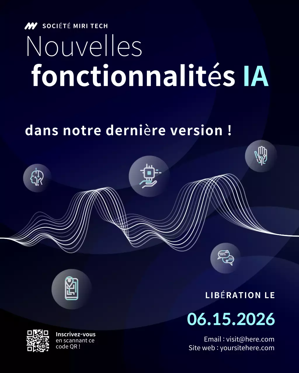 Publication Instagram de mise à jour des fonctionnalités techniques Blue and White