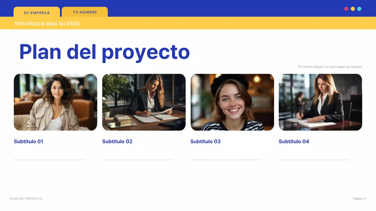 Documento de presentación de TI moderno y azul