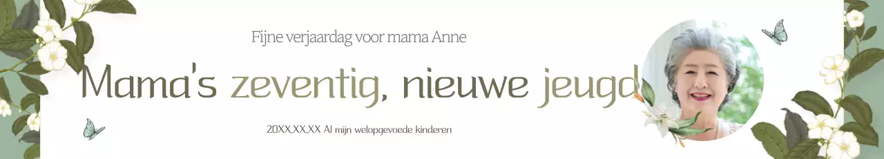 Promotie van luxe 70e verjaardagsfeest in khaki