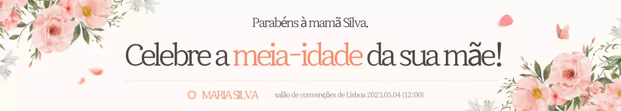 Promoção de uma luxuosa festa de 60 anos com flores rosas