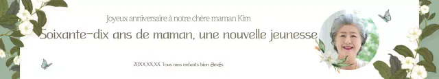 Promotion d'une luxueuse fête d'anniversaire de 70 ans en kaki