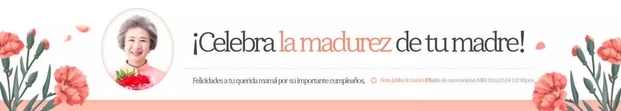 Promoción de una lujosa fiesta de 60 cumpleaños en color rosa