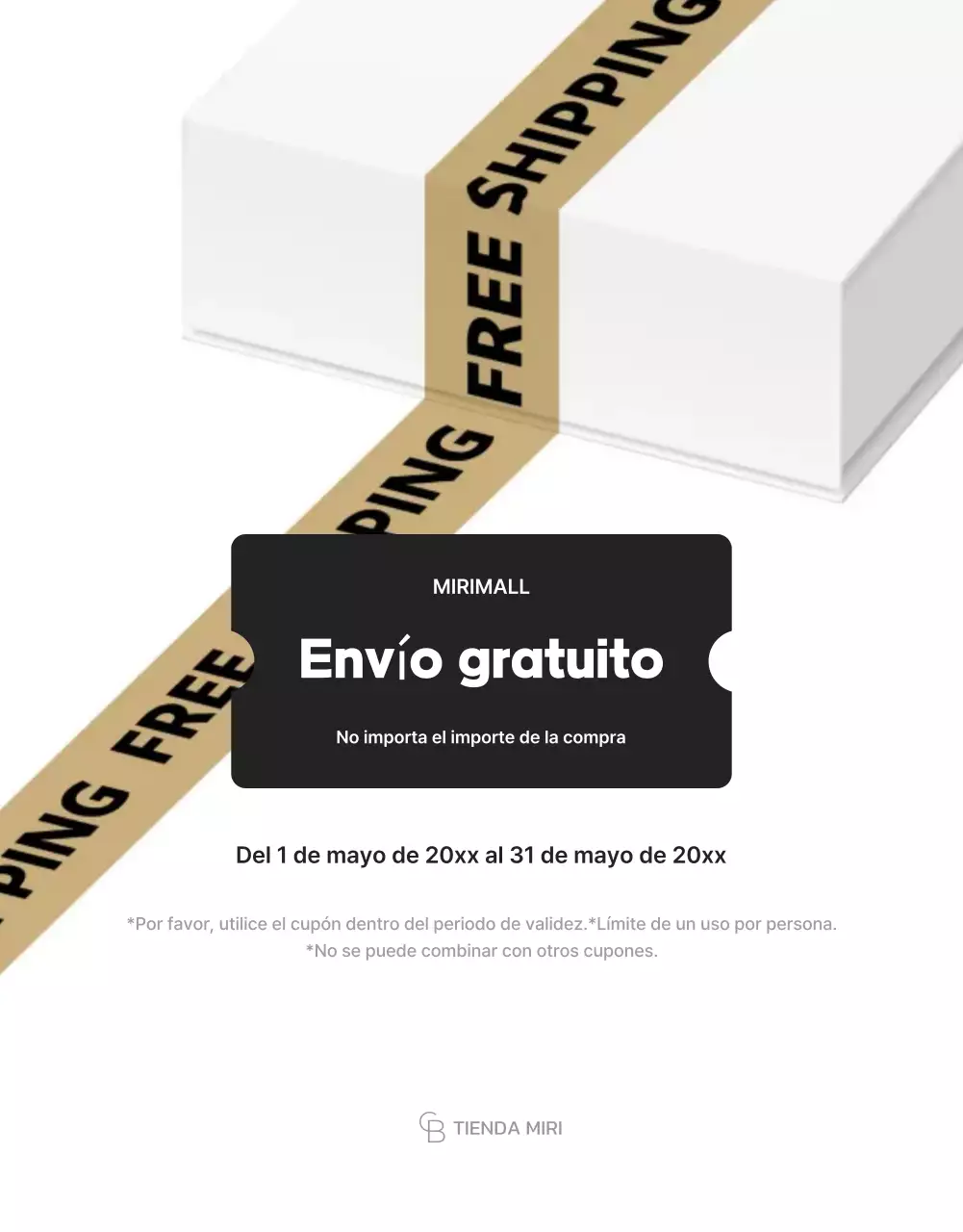 Anuncio de envío gratuito simple beige