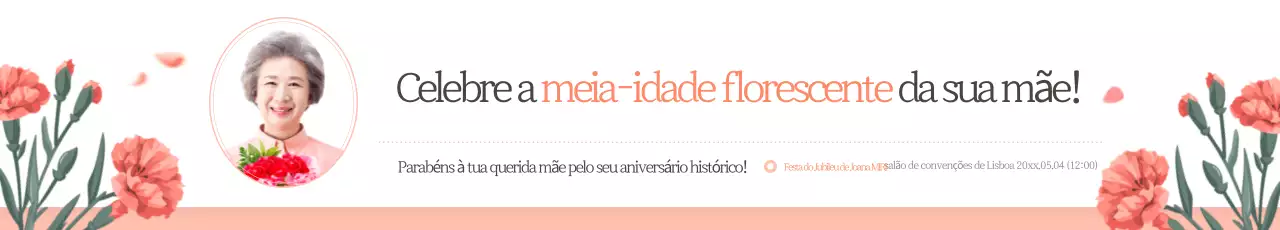 Promoção de uma luxuosa festa de 60 anos em rosa