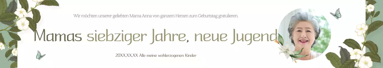 Promotion einer luxuriösen 70. Geburtstagsparty in Khaki