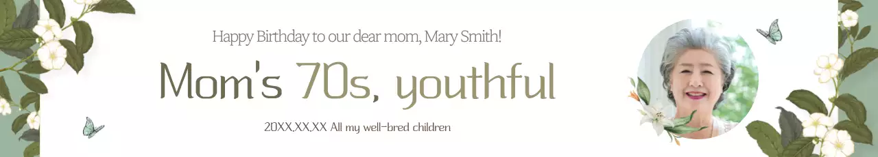 Promoção de luxuosa festa de 70 anos em cáqui