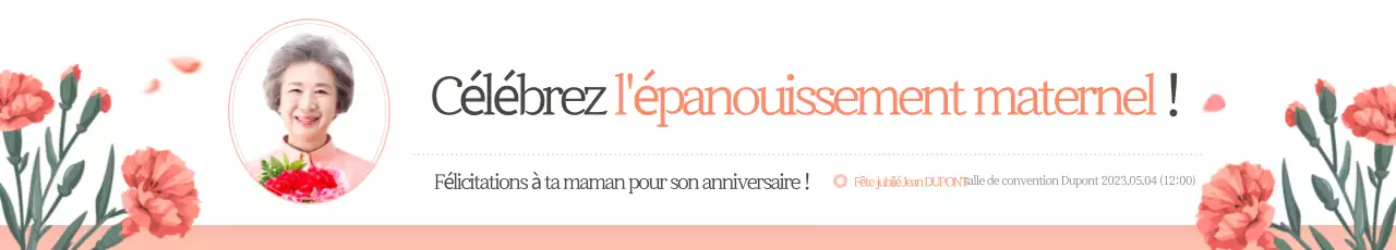 Promotion d'une luxueuse fête rose pour un 60e anniversaire