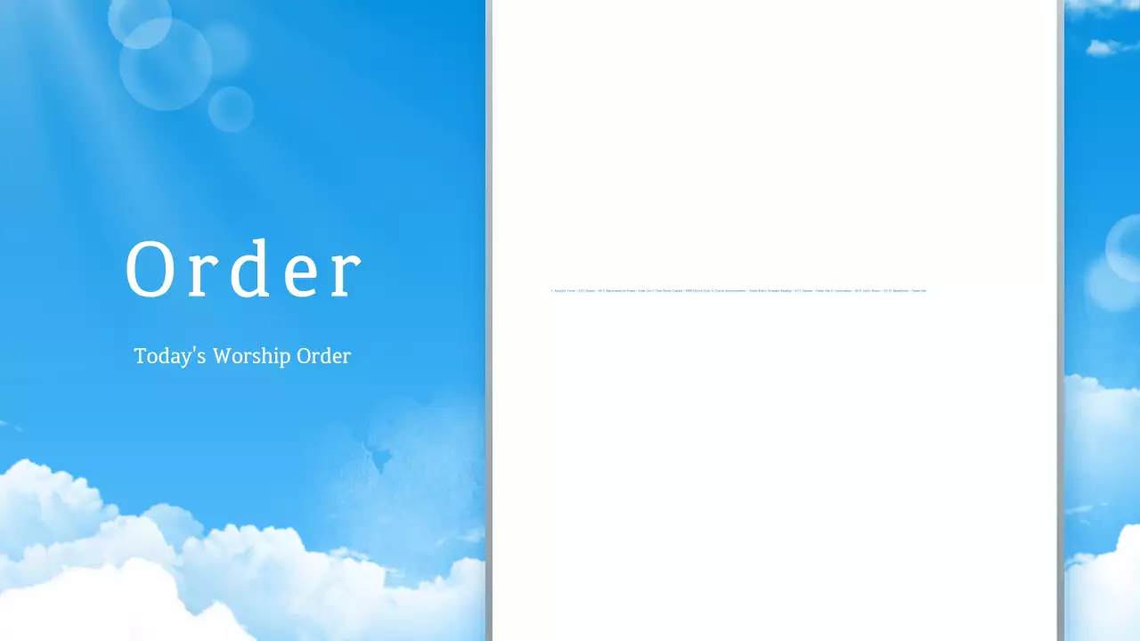 Sky Blue Simple Easter Service Guide