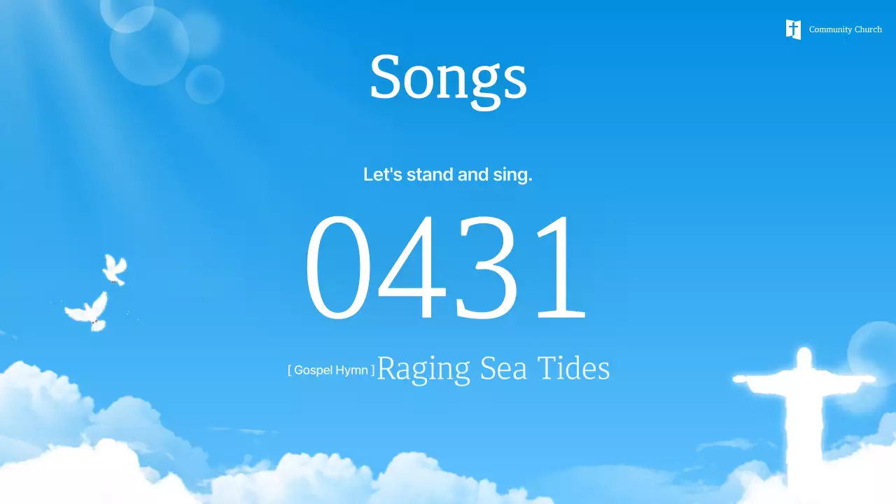 Sky Blue Simple Easter Service Guide