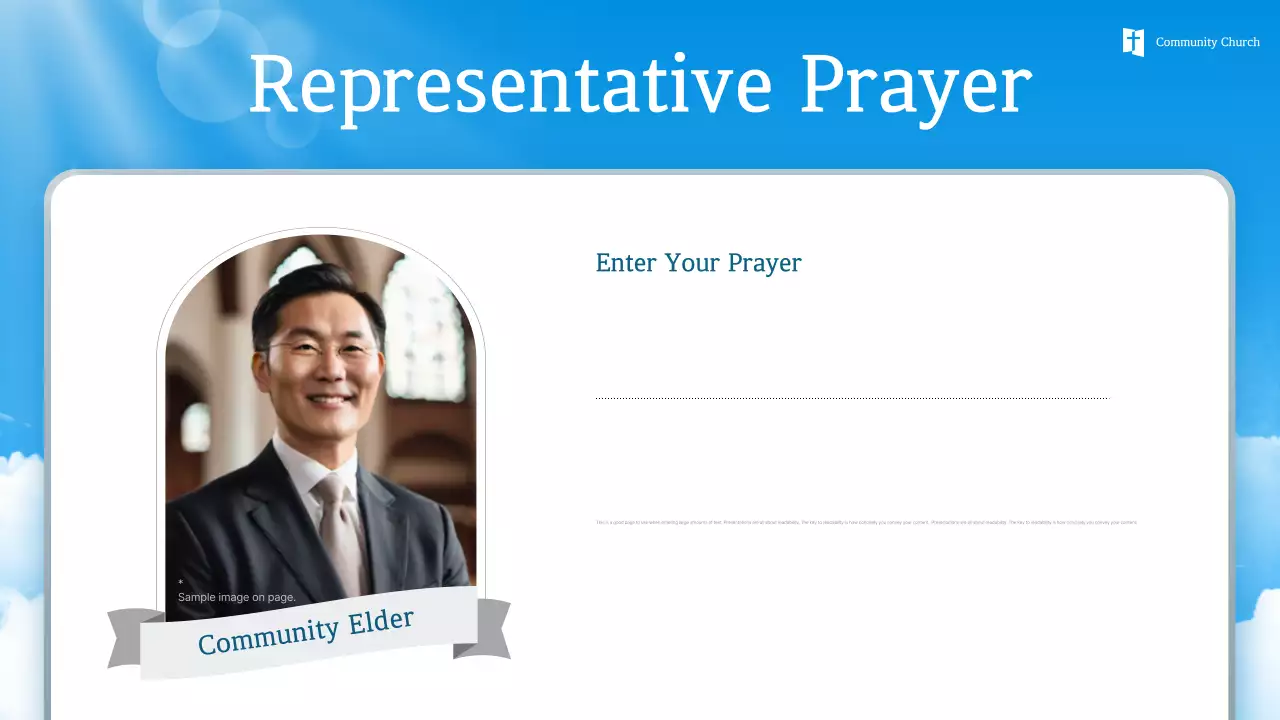 Sky Blue Simple Easter Service Guide