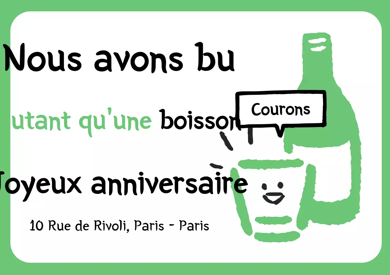 Mème joyeux anniversaire avec un gag vert