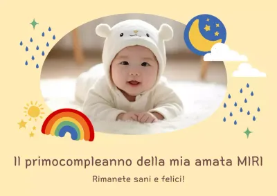 Invito di compleanno per bambini beige