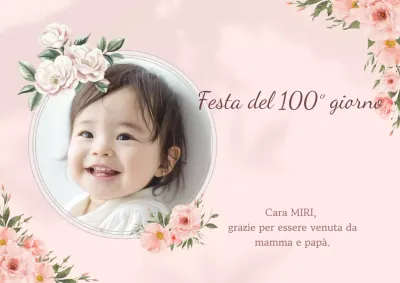 Invito per la festa del 100° giorno della neonata rosa