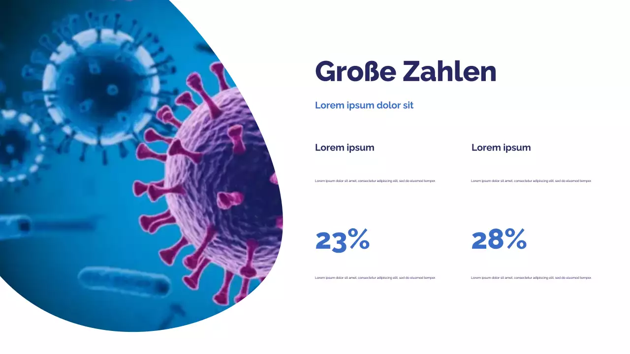 Blaue photozentrische Keime und Krankheiten Präsentation