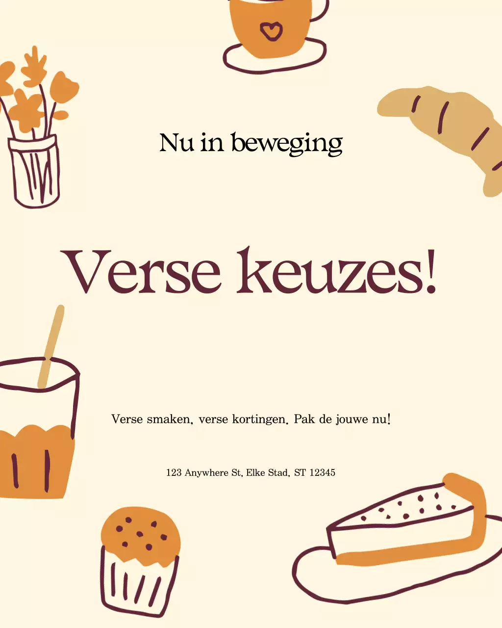 beige retro voedselpromotie