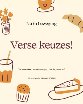 beige retro voedselpromotie