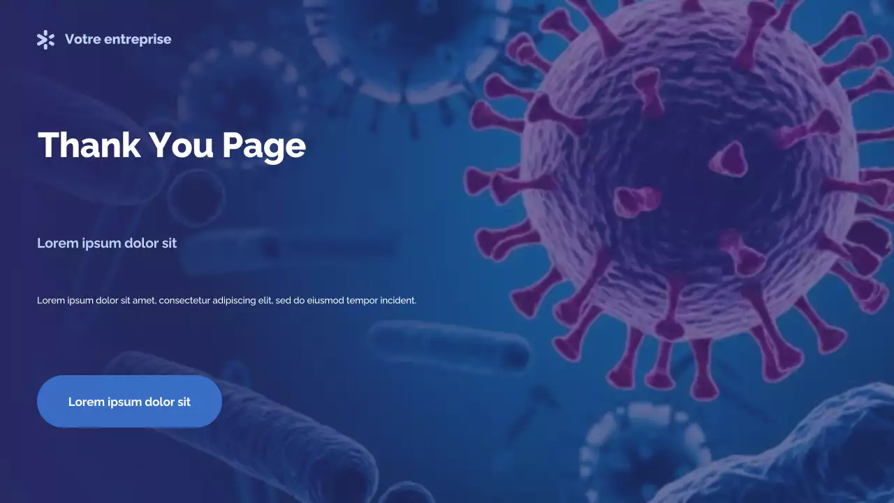 Présentation photocentrique bleue des germes et des maladies