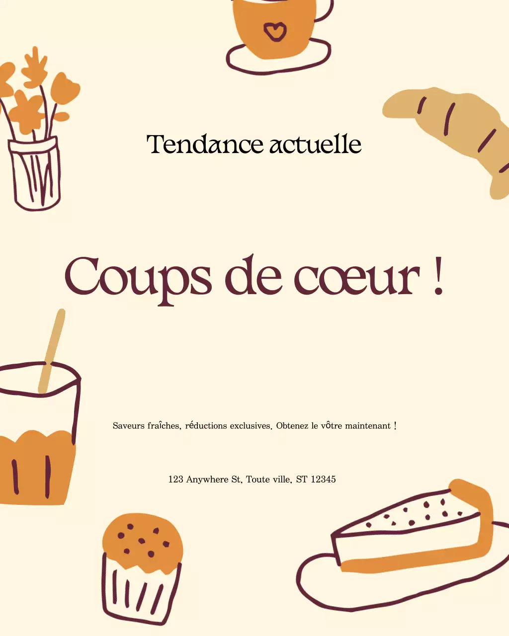 promotion de nourriture rétro beige