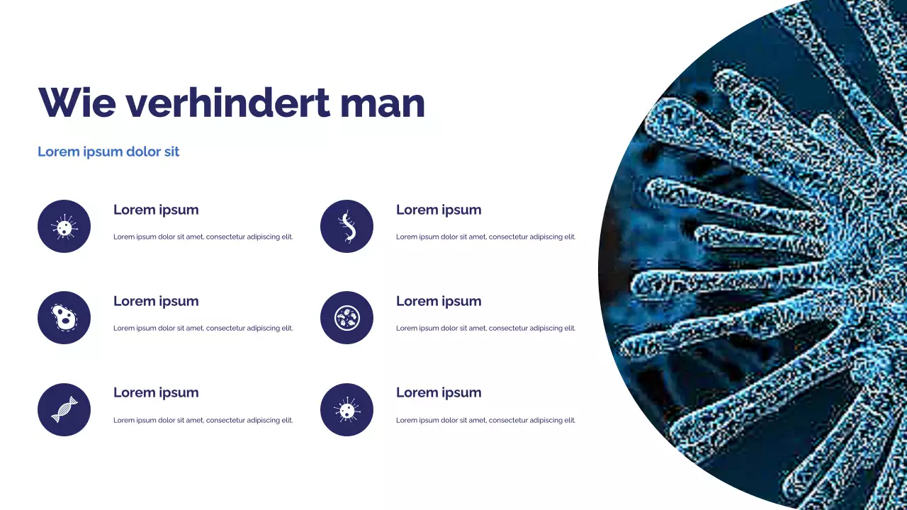 Blaue photozentrische Keime und Krankheiten Präsentation