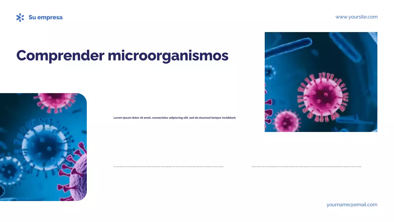 Presentación de gérmenes y enfermedades fotocéntricas azules