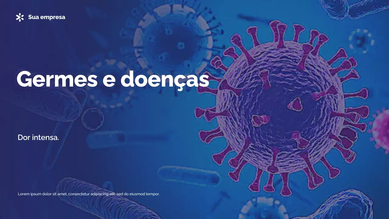 Apresentação de germes e doenças fotocêntricas azuis