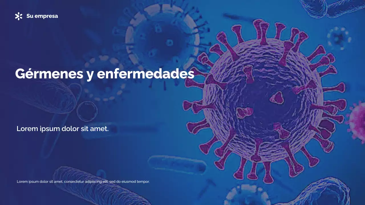 Presentación de gérmenes y enfermedades fotocéntricas azules