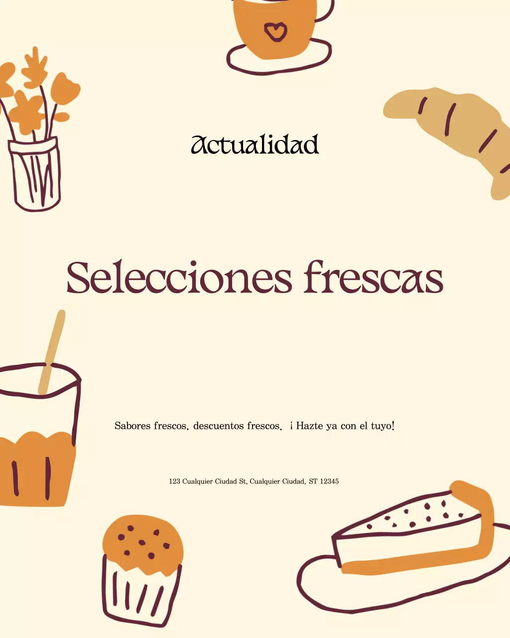 Promoción de comida retro beige