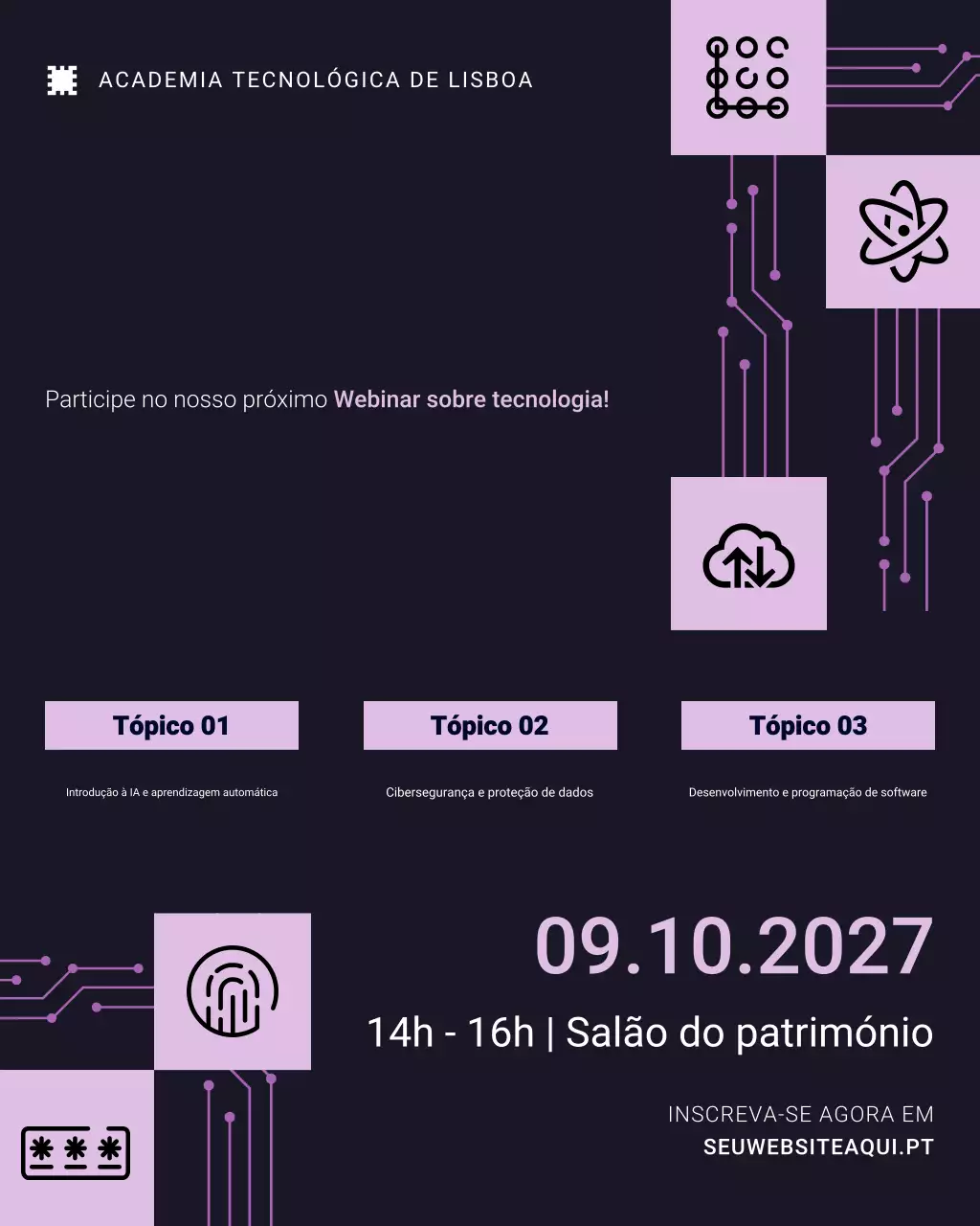 Postagem do Instagram do evento do webinar Blue Tech
