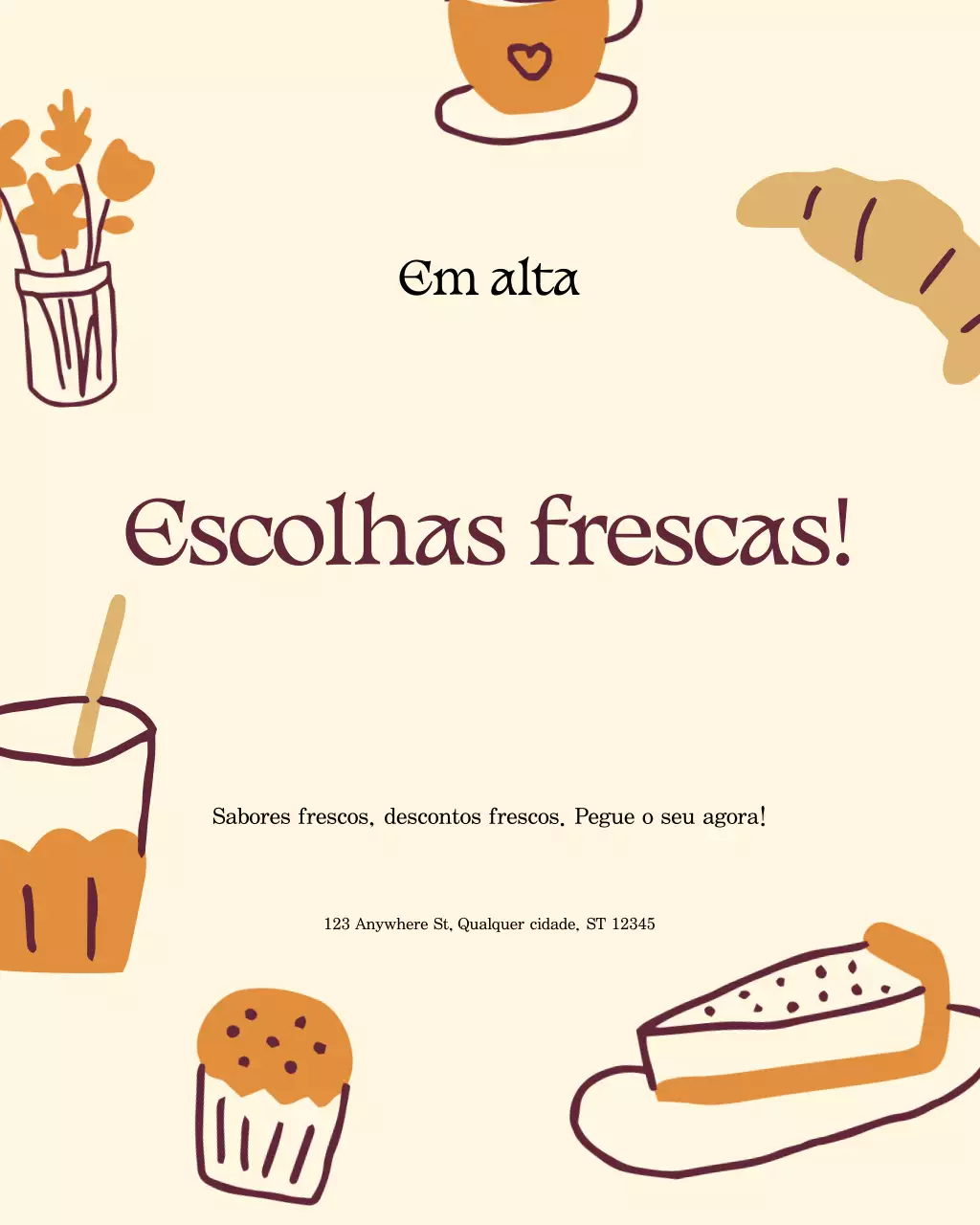 promoção de comida retro bege