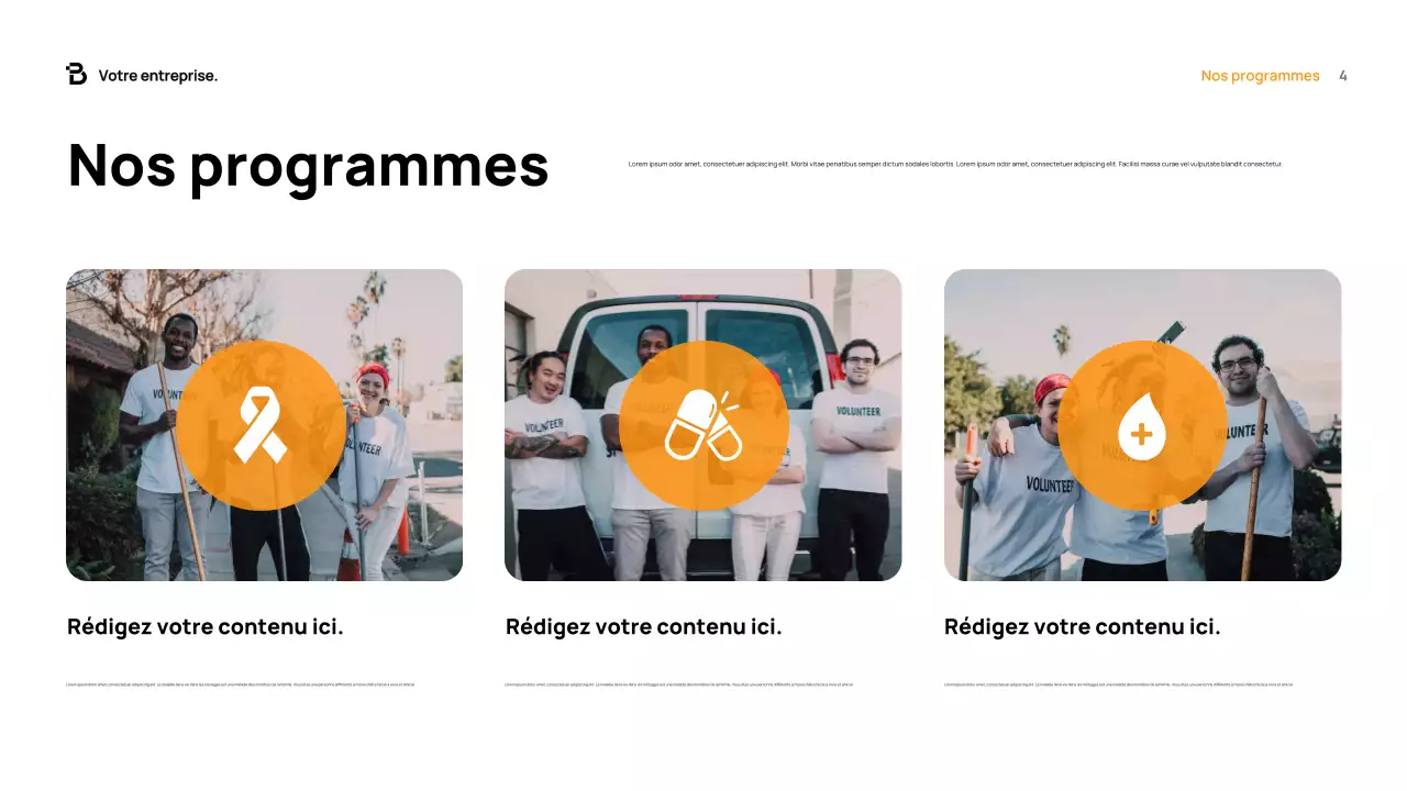 Document de collecte de fonds Orange Modern