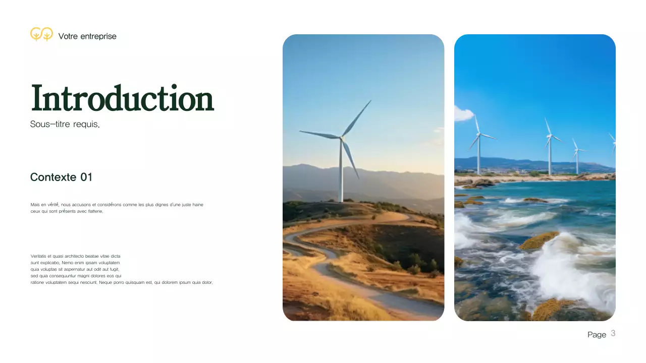 Présentation de l'environnement vert moderne