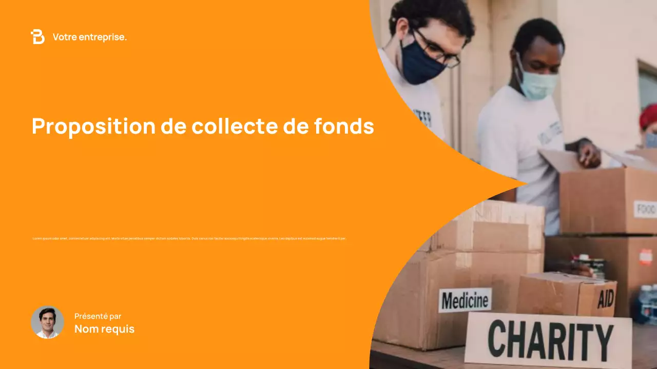 Document de collecte de fonds Orange Modern