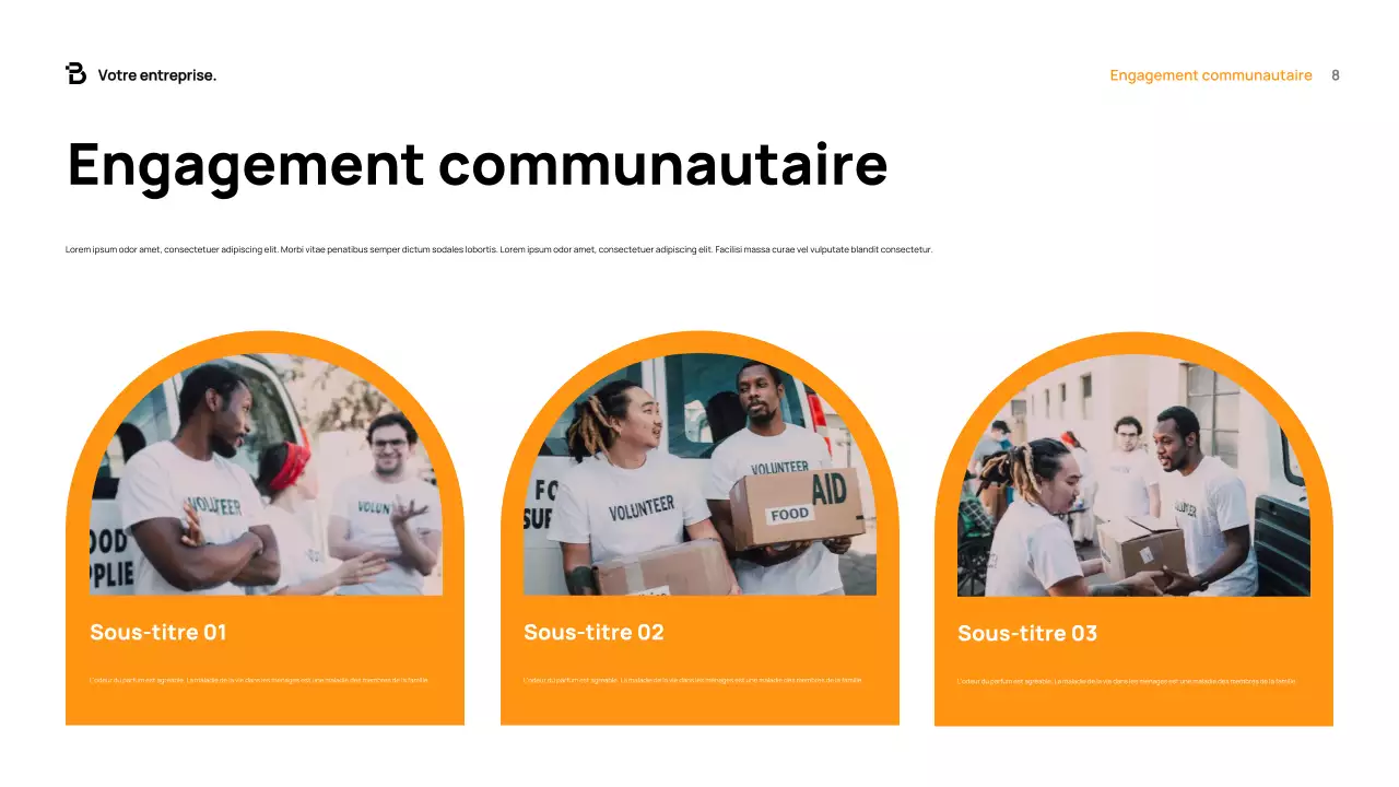 Document de collecte de fonds Orange Modern