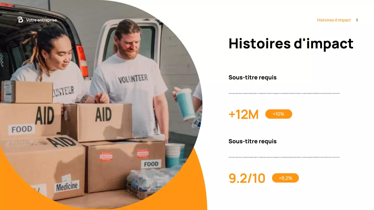 Document de collecte de fonds Orange Modern