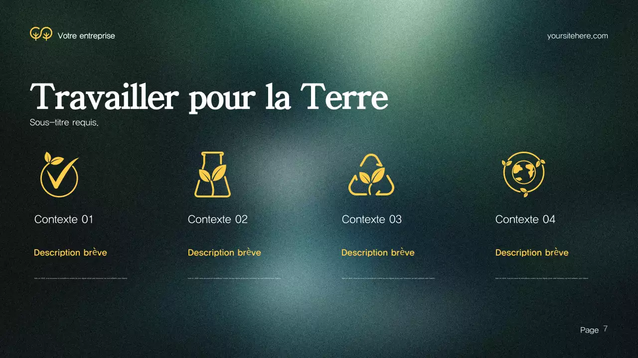 Présentation de l'environnement vert moderne